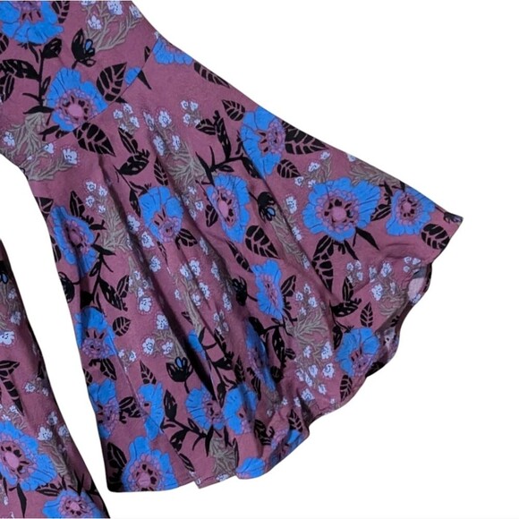 Free People Magic Mystery Tunic Mini Dress floral boho peasant size Medium - Picture 10 of 11